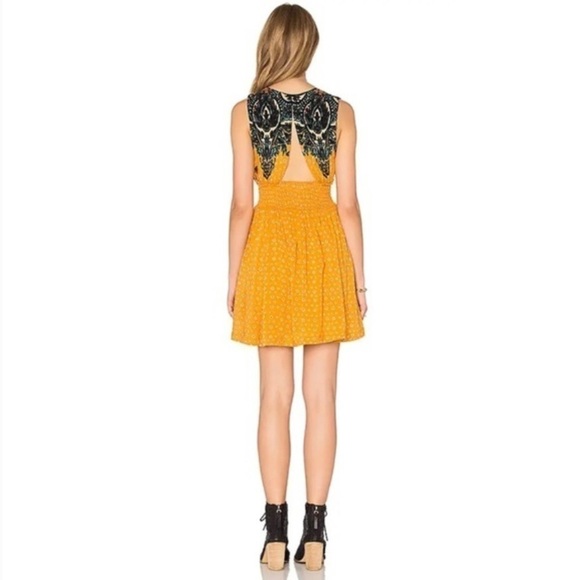 Free People Walking Through My Dreams Smocked Cutout Boho Mini Dress XS - Picture 3 of 16